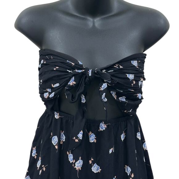 For Love & Lemons Strapless Tie Front Floral Print Mini Dress - Picture 6 of 7